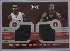Dwyane Wade & Caron Butler 03-04 Upper Deck Honor Roll Dual Warm Ups Rookie Card. rookie card picture
