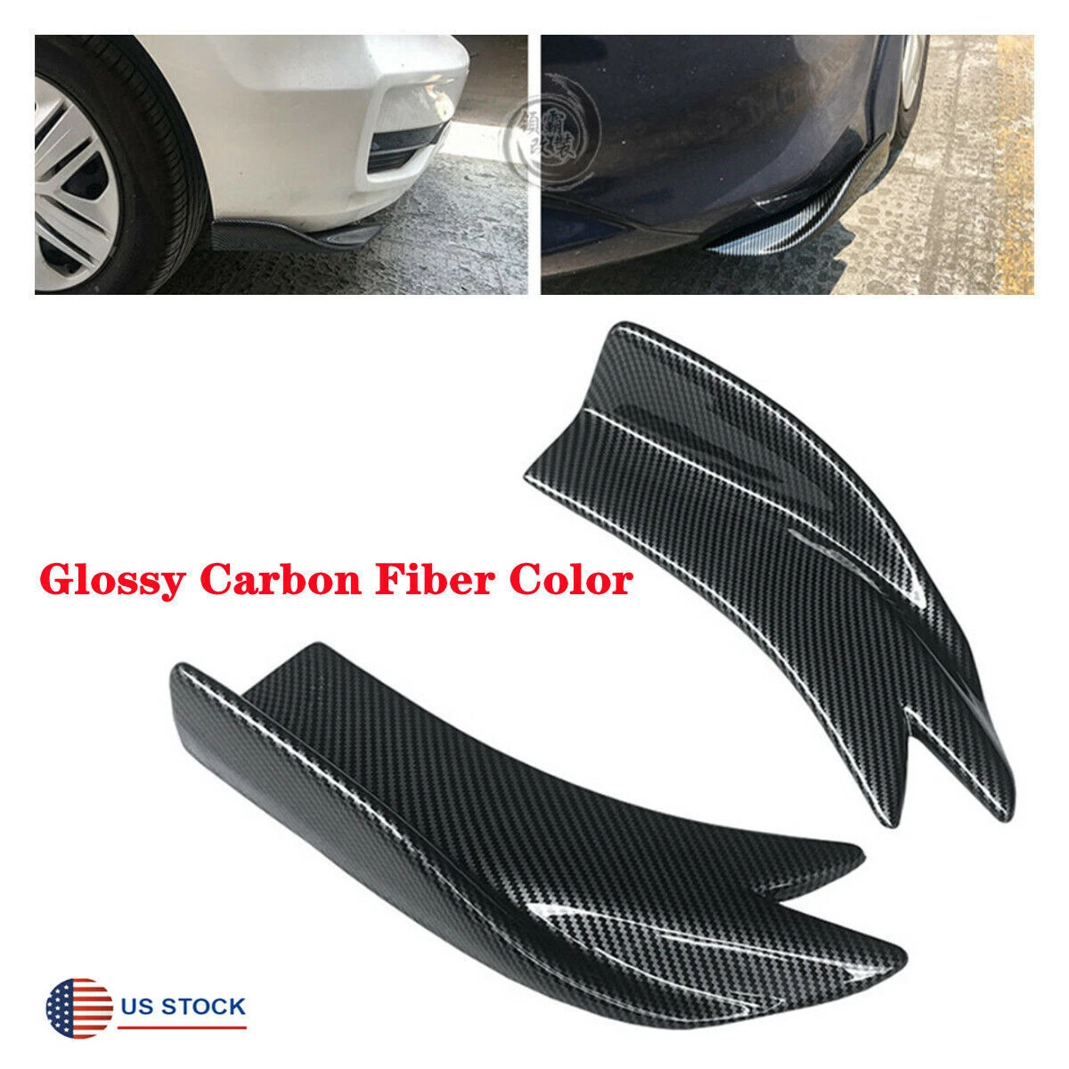 2 Pcs Car Rear Lip Wrap Angle Splitters Anti crash Diffuser