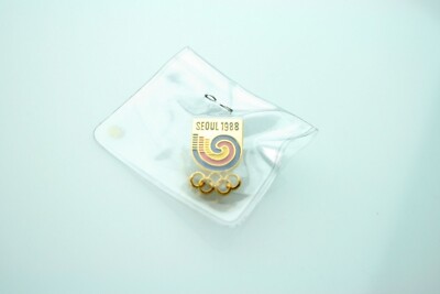 1988 Seoul South Korea Olympic Gold Colored & Enameled Pin (NUM1430)