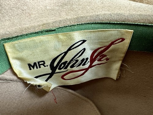 MR JOHN JR. VTG 1960s Womens Camel Fedora Wool Mink Fur Trim Hat Excello 6 3/4 - Picture 19 of 20