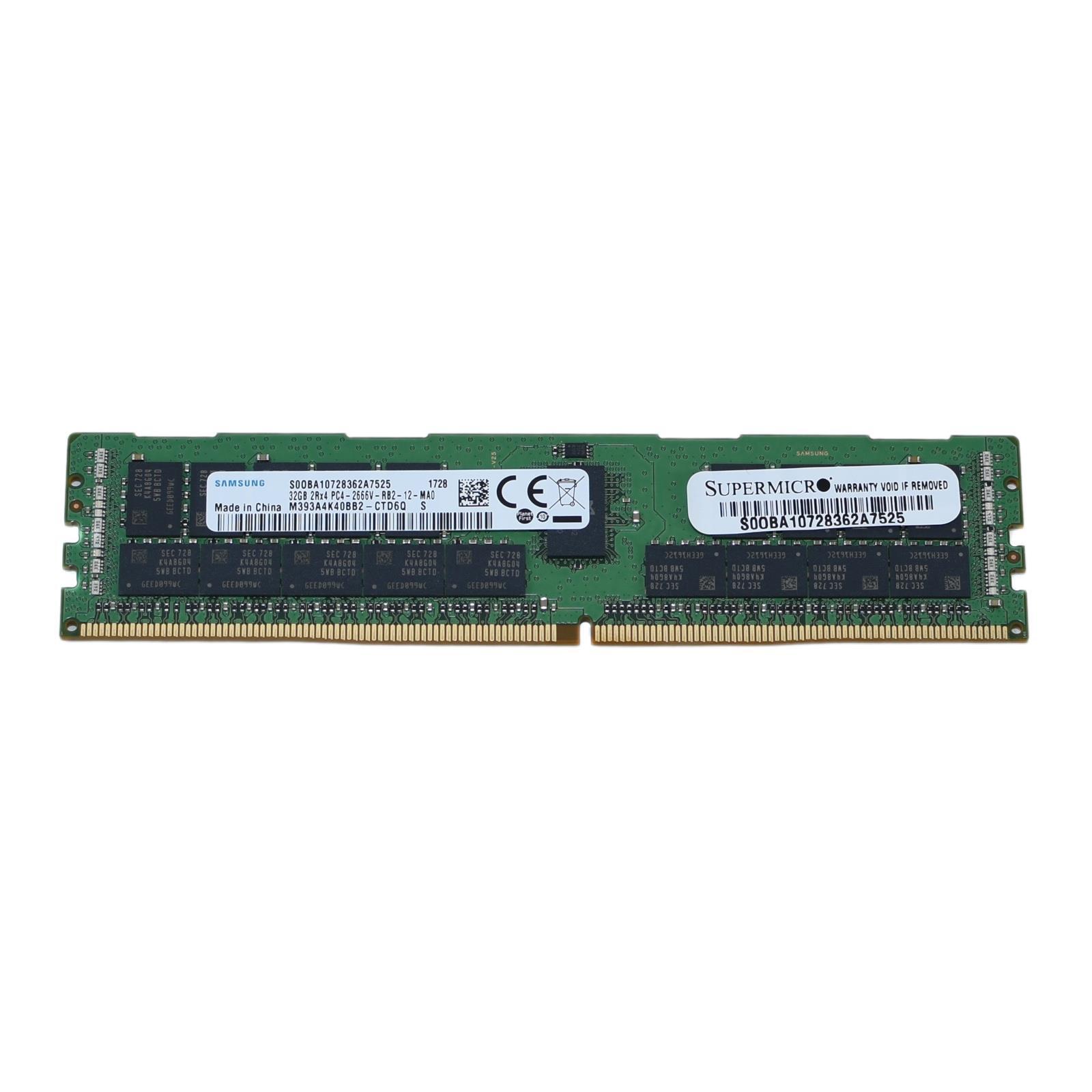 как выглядит Samsung 32GB 2Rx4 DDR4-2666 PC4-21300 Registered ECC Server RAM M393A4K40BB2-CTD фото