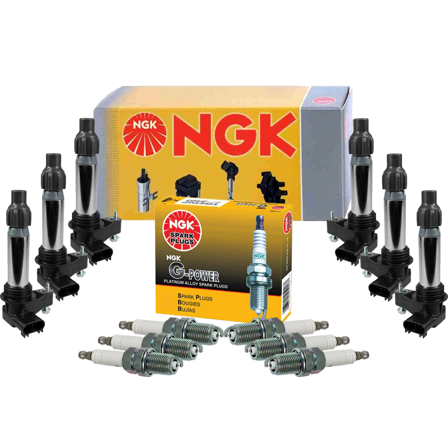 NGK 6 Ignition Coils  6 G-Power Platinum Spark Plugs Kit For Suzuki XL-7 2.7 V6