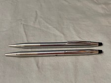 Genuine CROSS Century Silver Ballpoint Pen and Pencil Writing Set