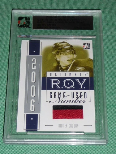 2005-06 ITG Sidney Crosby 9/10 Rookie Game Used Jersey Number Patch R.O.Y. RC