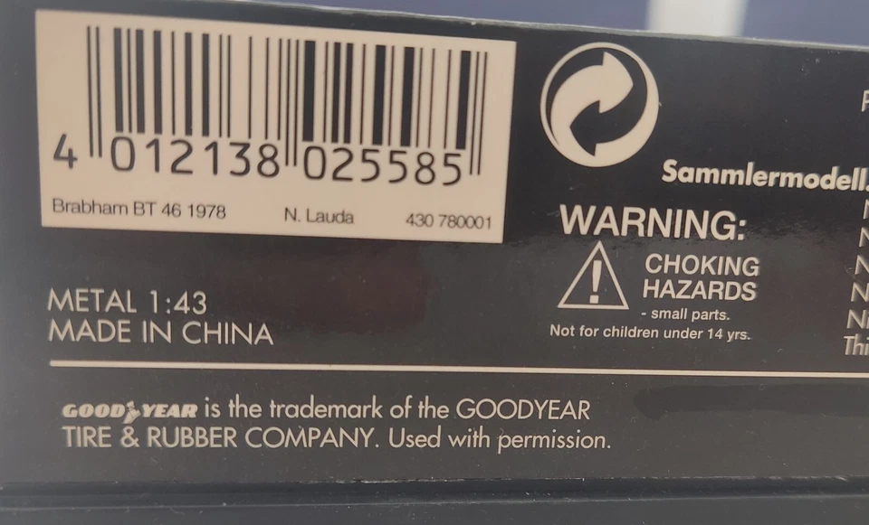 MINICHAMPS BRABHAM BT46 1978 NIKI LAUDA scala 1:43. - Immagine 4 di 4