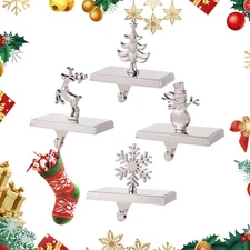 Christmas Stockings Holder Set of 4 - Christmas Stocking Hanger for Mantel, M...