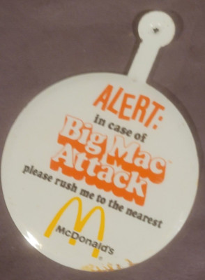 VTG MCDONALD'S BIG MAC ATTACK PIN VINTAGE HTF NEVER USED
