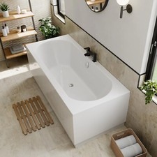 Double Ended Curved Bath With Side Panel - 1700 x 700mm Bathroom