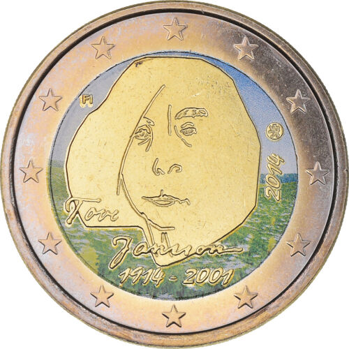 [#386018] Finlandia, 2 euros, Tove Jansson, 2014, Vantaa, coloreado, UNZ, bi-meta - Imagen 1 de 2