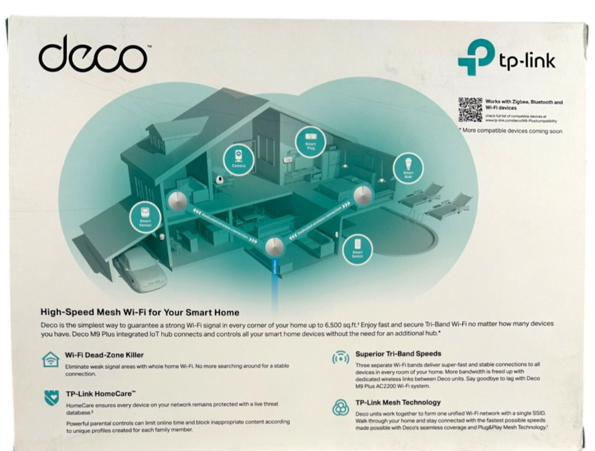 TP-Link Deco M9 Plus 3台セット TP Link Deco M9 Plus – AC2200 Smart Home Mesh WiFi System (3