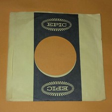 Epic Records 45 rpm Record Sleeve Only 7" Vintage Paper Yellow Black