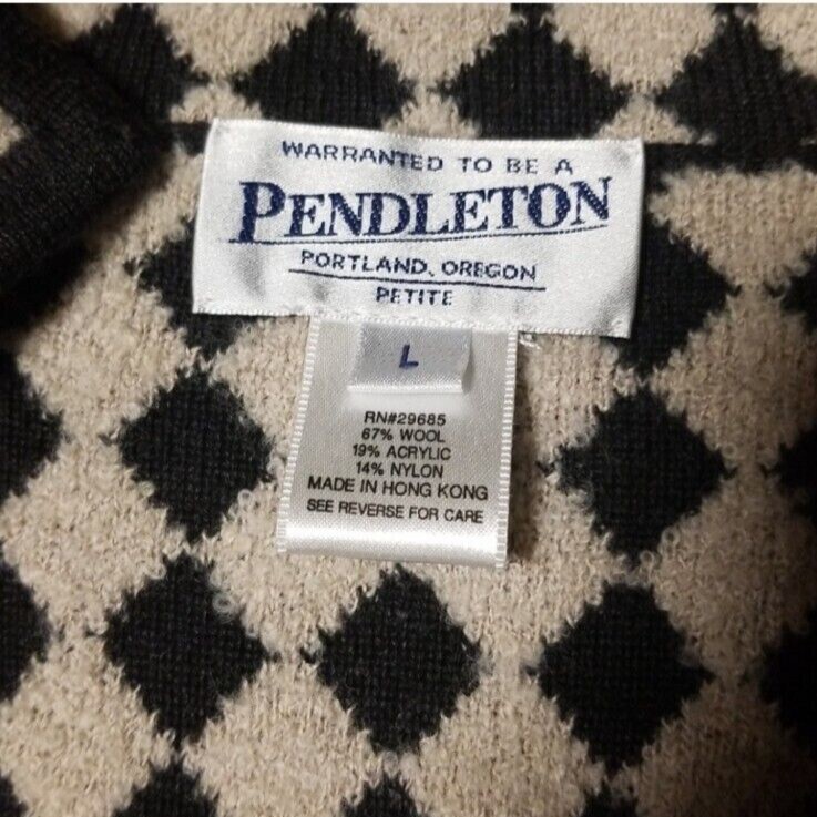 Pendleton Houndstooth petite size large full zip.… - image 6