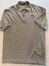 Tiger Woods Golf Polo Shirt Mens XL TPC Sawgrass Beige Active Collared