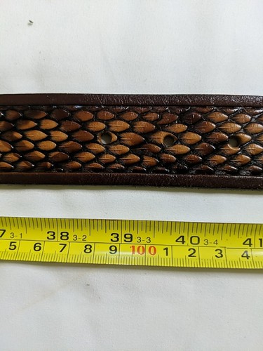 Leather Belt size 42 Brown Brass Buckle Men - Picture 11 of 12