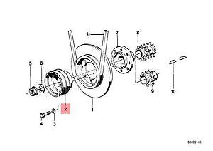 Genuine OE BMW E24 E32 E34 Coupe Sedan Pulley D=156MM 11231706725 