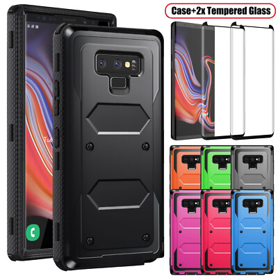 For Samsung Galaxy Note 9 Dual Layer Rugged Hybrid Case Cover / Screen Protector