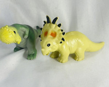 Pachycephalosaurus  Styracosaurus 5  Rubber Dinosaur Dino Figure Toy