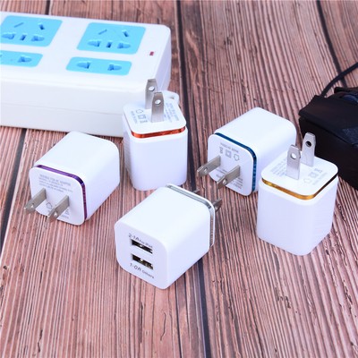 US Plug dual USB 2.1A/1A home wall power charger adapter for phon C-OY^