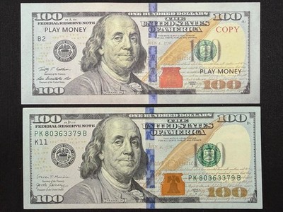 Xynqura Lot De 120 Billets Dollar Fictifs – Jeu, éducation, Film, Casino – Faux Argent Réaliste