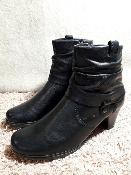 Women Gabor Boots Black Leather 40 #7SJL