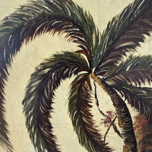 Pintura de palmera de arte tropical sin firmar en marco de madera 17 x 10 - Imagen 7 de 24