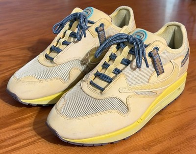 Nike Air Max 1 Travis Scott Cactus Jack Saturn Gold Size 10.5 Used No Box