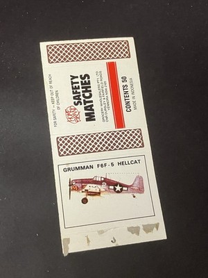 Matchbook Cover - GRUMMAN F6F -5 HELLCAT Plane Aviation