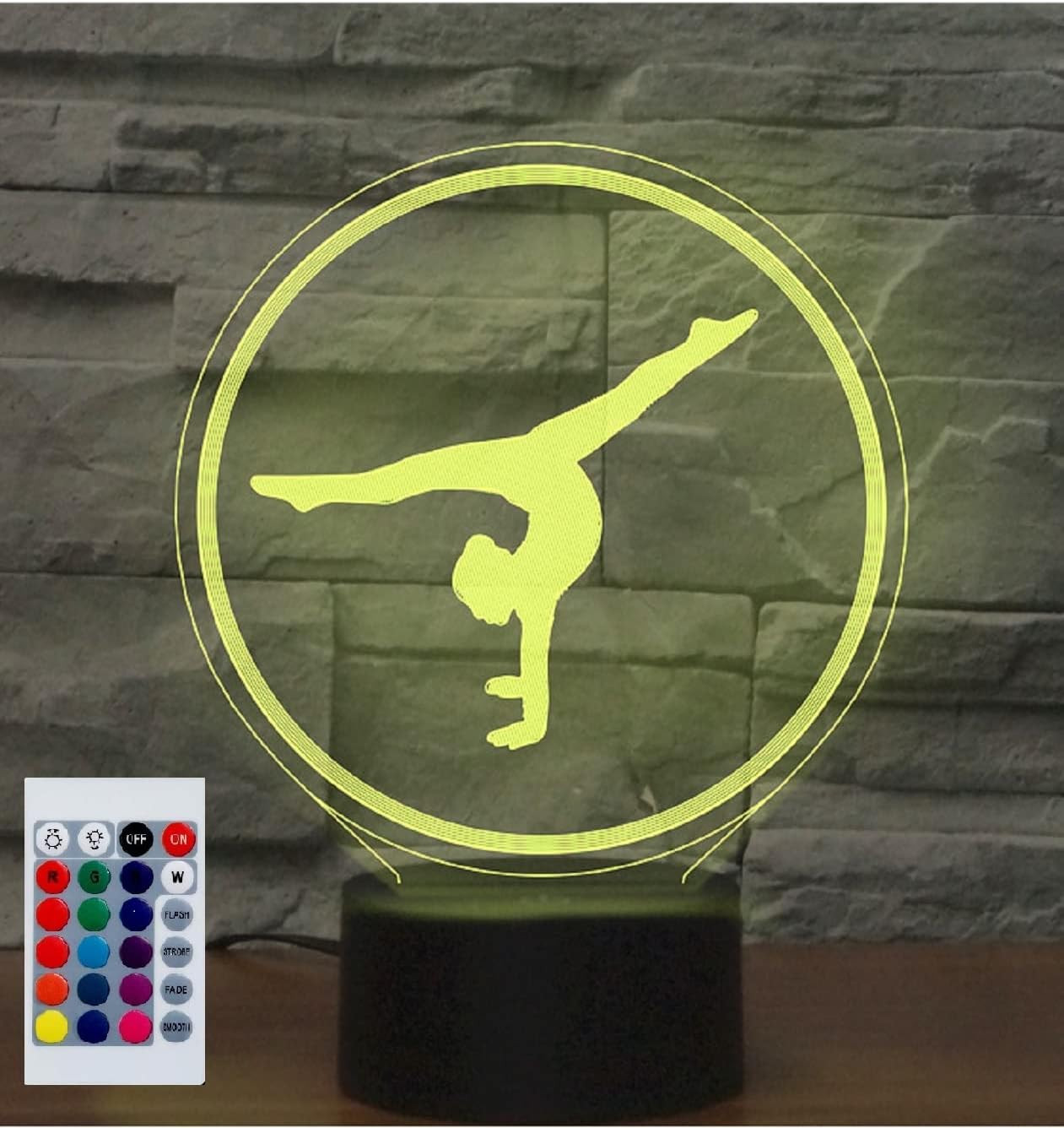 Luce Notturna LED 3D Ginnasta Professionale con Telecomando Touch