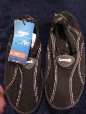 Speedo Kids size 11/12 Black Water Shoes NEW W Tags