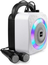 10-Watt Rechargeable Bluetooth Karaoke Machine with Two Mics Lightshow