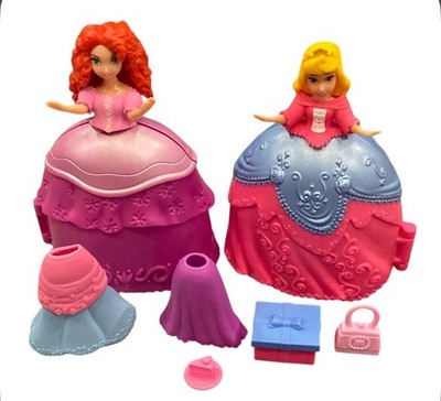 Lot 2 Disney Princess Secret Styles Fashion Surprise Articulated Figures