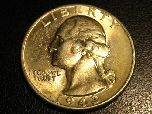 1943-P 90% Silver Washington Head Quarter AU