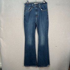 Levis 726 Womens Size 27 High Rise Flare Jeans Blue Denim Stretch