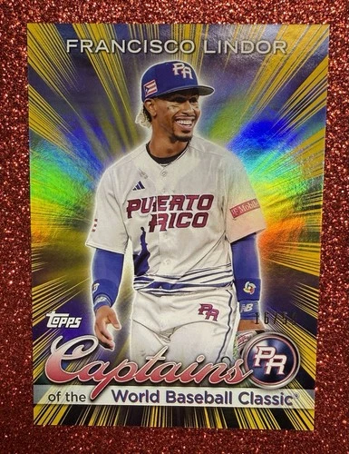 2023 Topps World Baseball Classic Captains Puerto Rico Francisco Lindor Gold /50