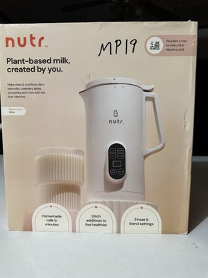 Nutr Machine Single Serve Automatic Nut Milk Maker White 350ml Soy Oat Non Dairy