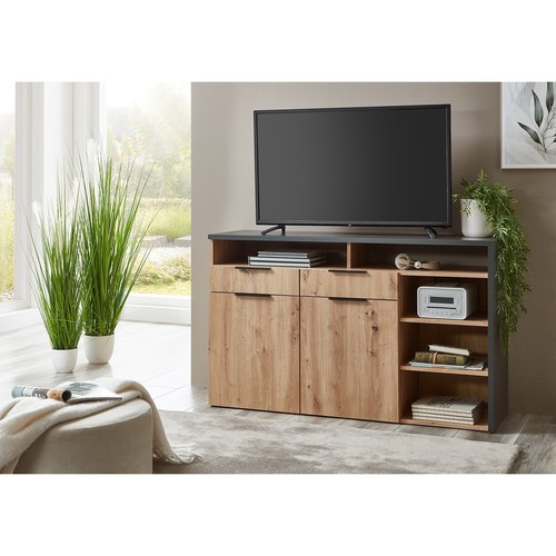 Lowboard - Artisan Eiche - anthrazit - 130 cm Fernsehschrank TV-Board TV-Schrank - Bild 6 von 6