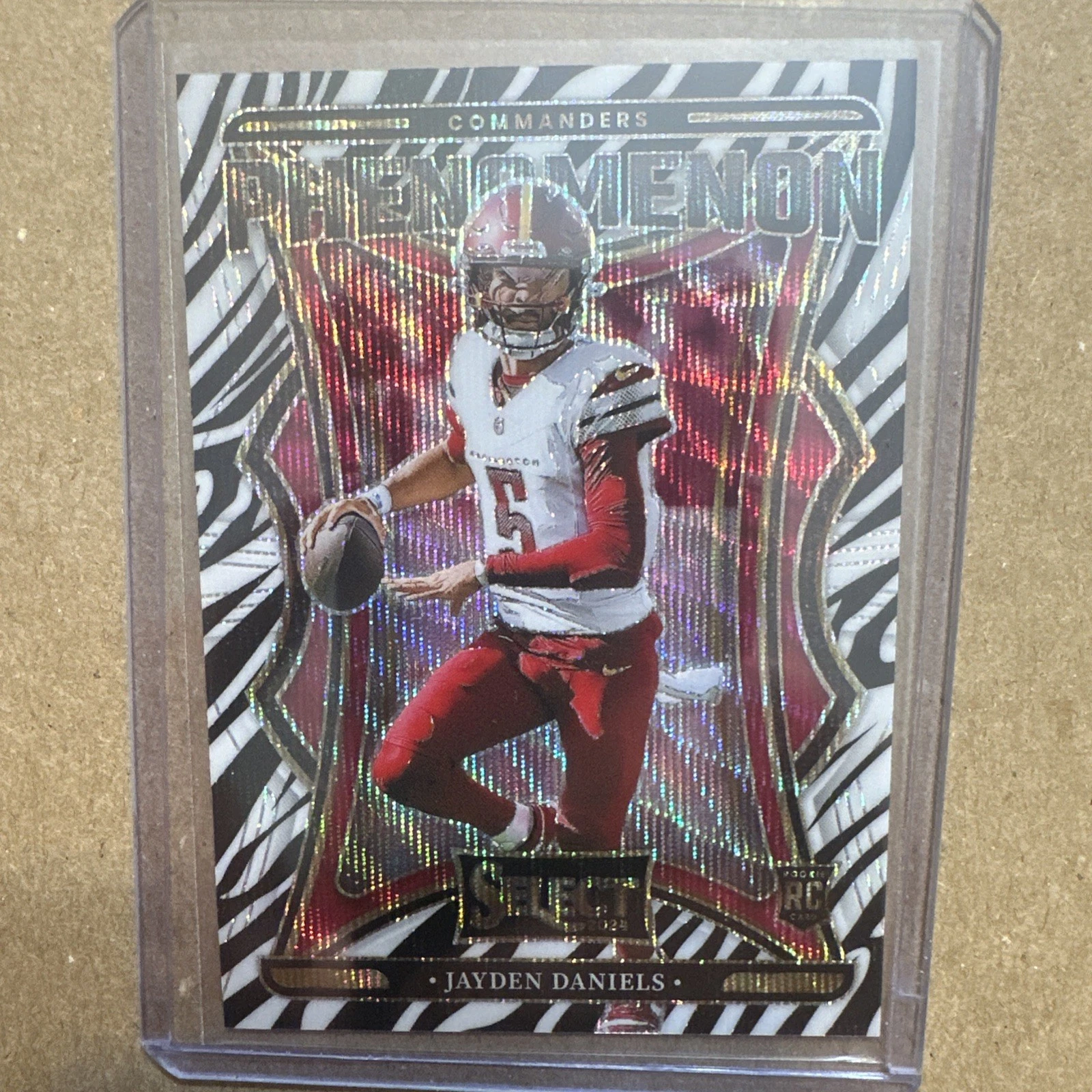 Jayden Daniels Panini Select Phenomenon #2 Green & Black Snakeskin