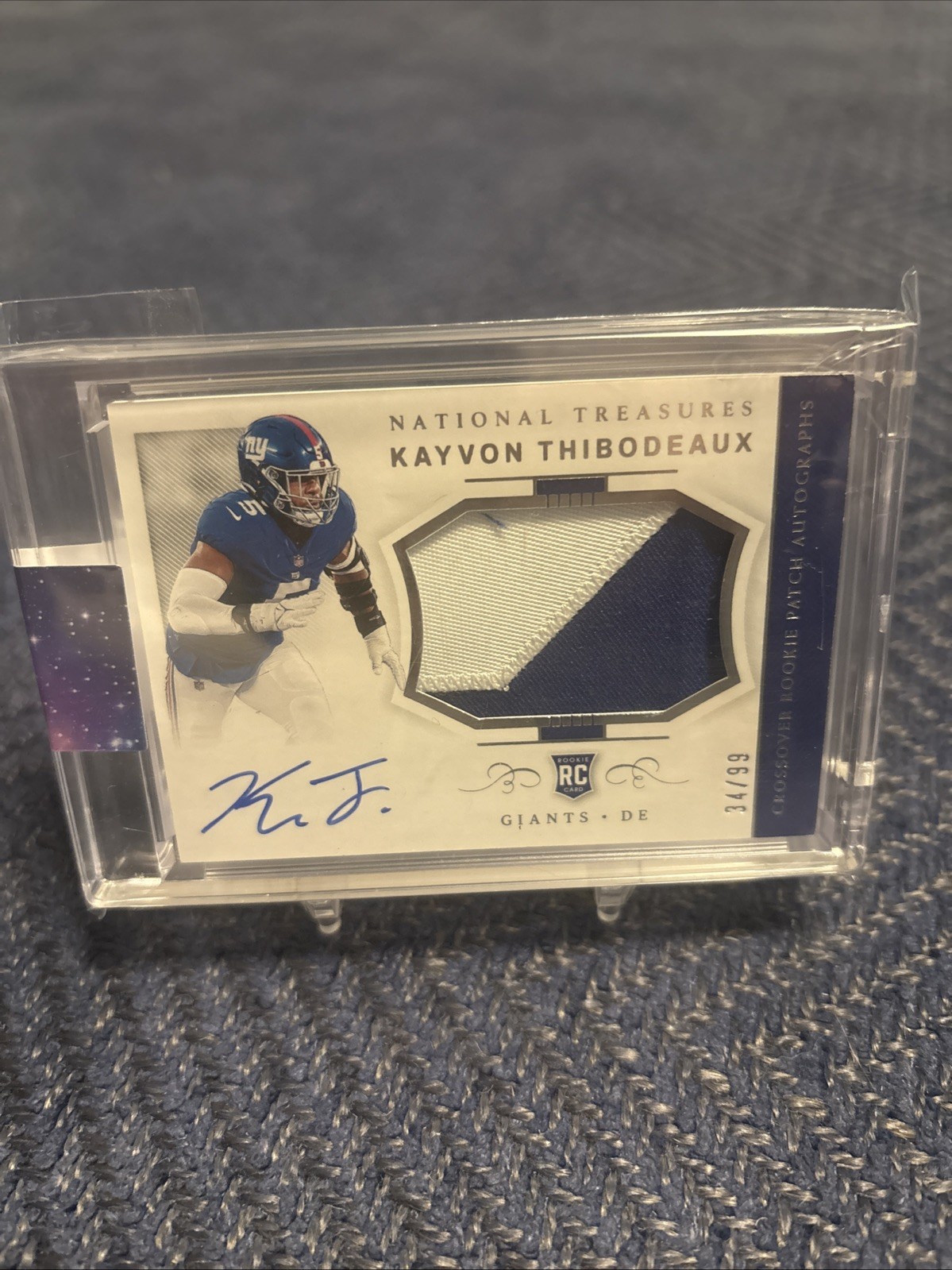 Kayvon Thibodeaux Panini National Treasures Crossover Rookie Patch Autograph #KT Base
