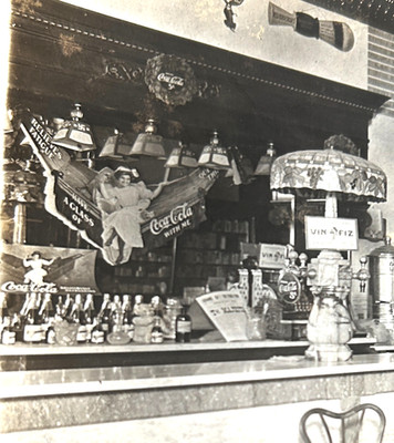 1910 Pharmacy Coca-Cola Original Photo Festoon Early Cardboard Bucyrus Ohio