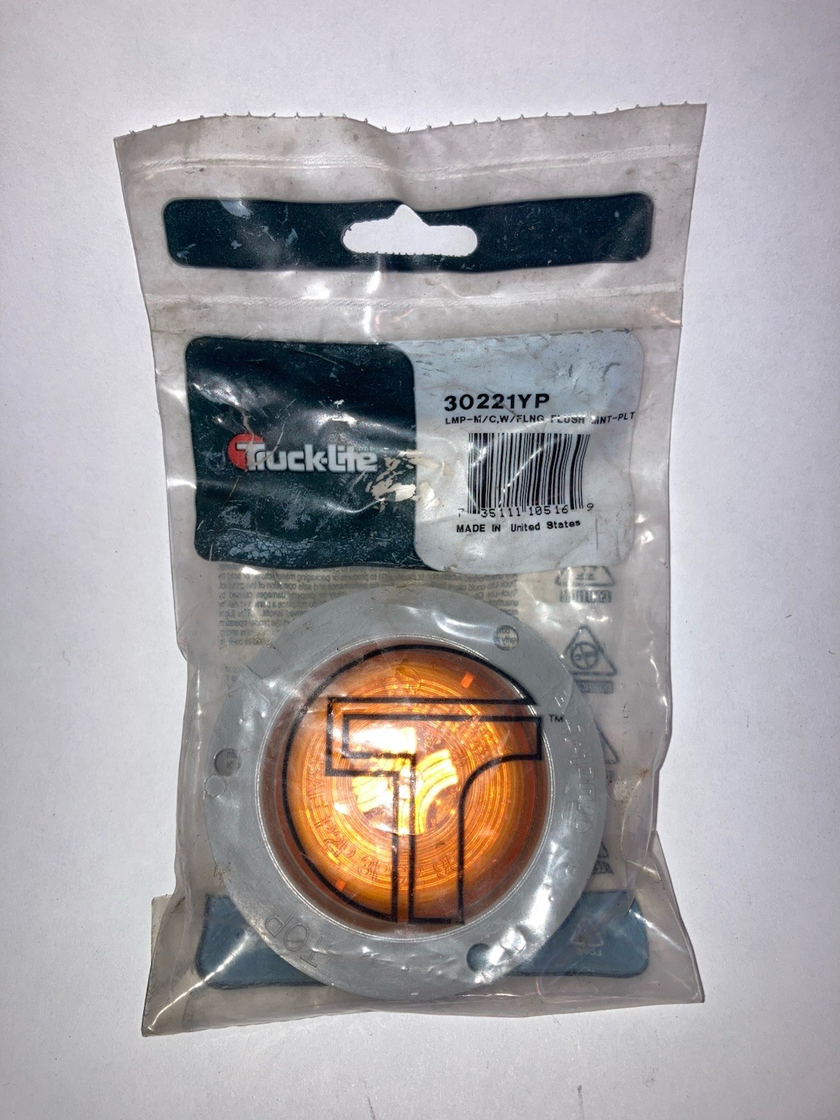 Truck Lite 30221Y Incandescent Yellow Round 1 Bulb Marker Clearance Light image 1