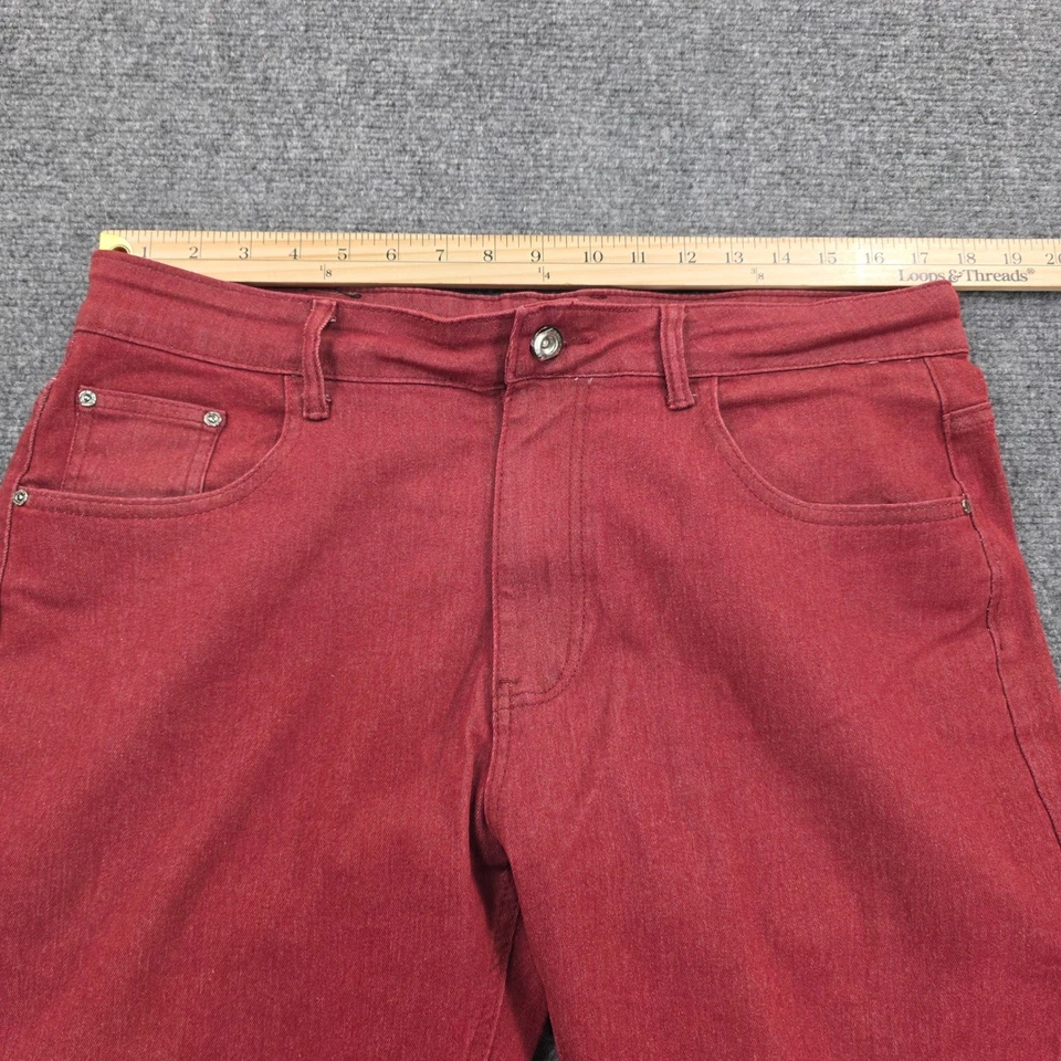 Дизайн мужской красный джинсовой ткани джинсы прямой крой талии 36 хлопковая смесь - Изображение 3 из 4