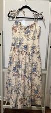 AE Sweetheart Tie-strap Midi Dress Size Small Multicolored Floral Print