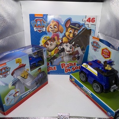 PAW Patrol Chase Tower Playset Floor Puzzle Patrol Cruiser Bundle Toy Set