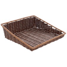HUBERT Tu-Tone Dark Brown and Caramel Basket - 15 1/2"L x 16"D x 5"H
