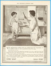 1913 IVORY SOAP Original Vintage Ad MOTHER BOY Bath Bathtub HOME Bathroom DECOR