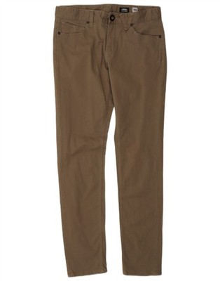 Volcom Herren Vorta Tapered Slim Chino Hose W30 L32 Khaki Baumwolle FC27