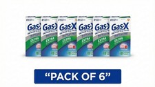 6-Pack, Gas-X Extra Strength Chewable Gas Relief 18 Tabs Each 125mg EXP: 07/2027