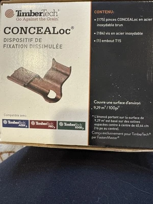 New TimberTech - CONCEALoc Hidden Fastener - 175pc 100sq. ft open box complete - Image 1 of 2