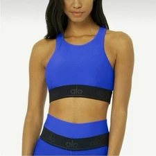 Alo Yoga Women's XS  Airlift Band Logo Racerback Blue Black