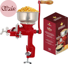 Molinillo de grano de maíz de manivela manual de hierro fundido Estrella de 14" de alto y tolva de 5"